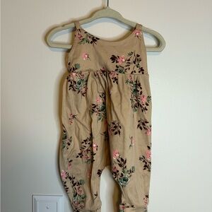 Floral Tan Baby One-Piece Romper